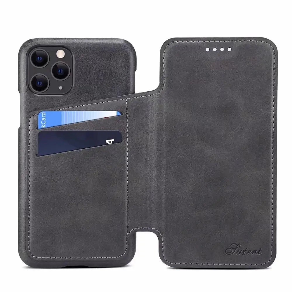Inside and outside cards for iPhone 11 11Pro 11Promax mobile wallet shatter-resistant bracket for iPhone 7 8 plus phone case