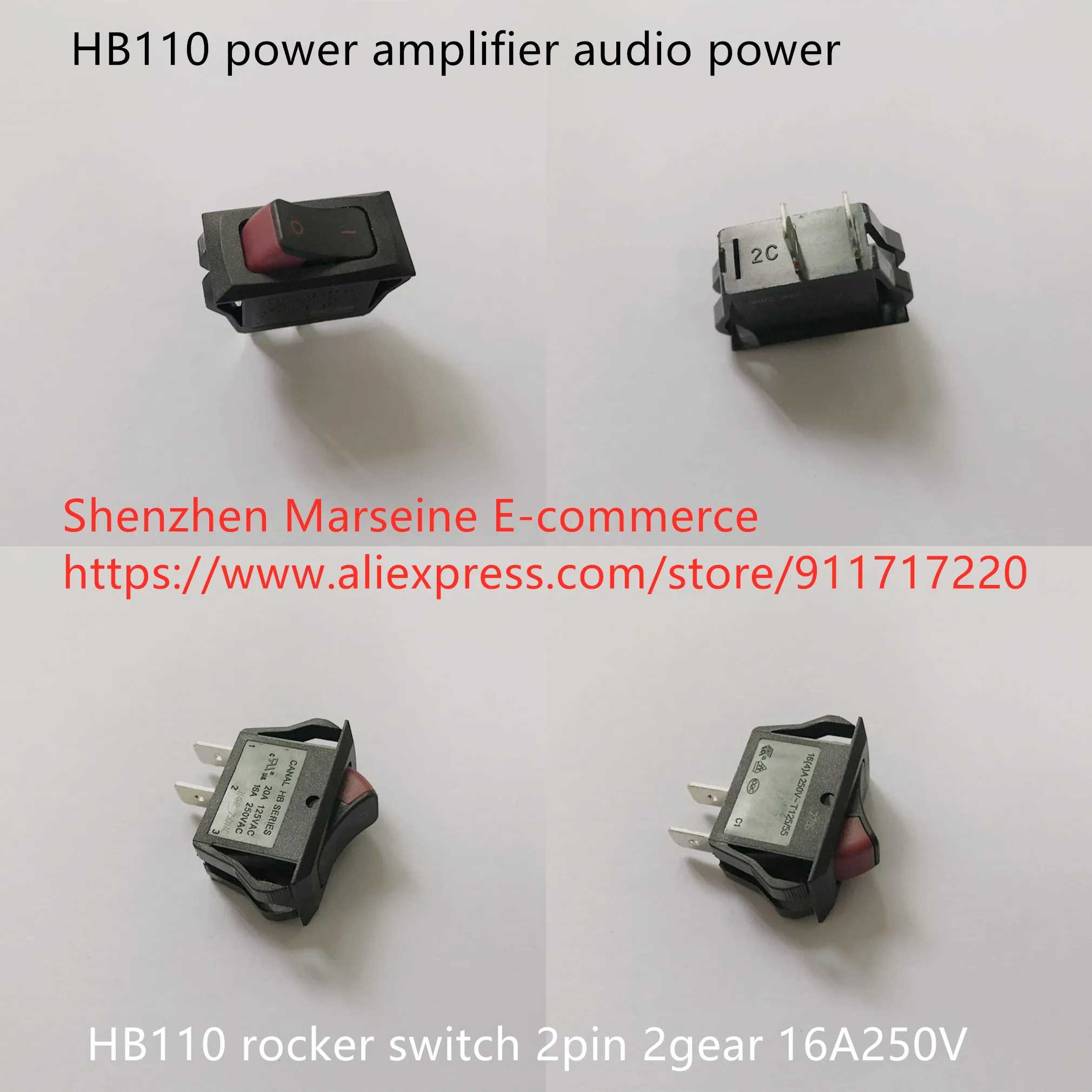 

Original New 100% HB110 power amplifier audio power rocker switch 2pin 2gear 16A250V