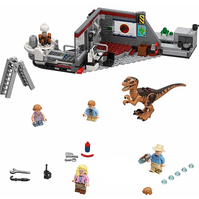 Конструктор Парк Юрского периода велоцираптор Чейз кирпичи динозавры игрушки