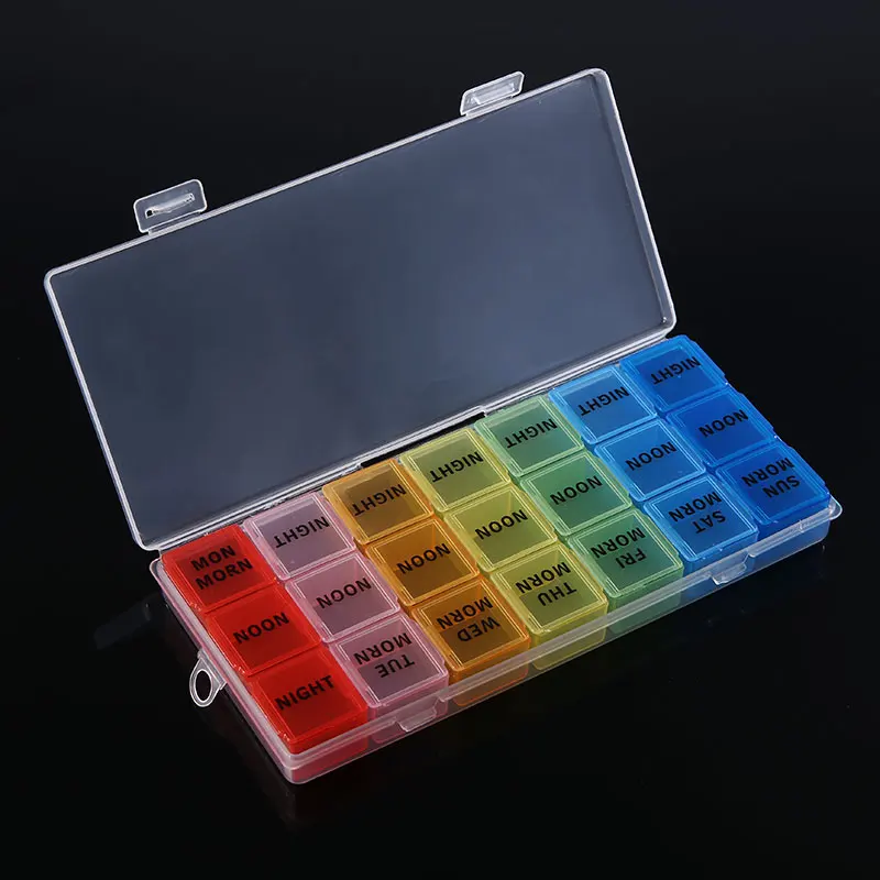 Органайзер для таблеток на неделю 7 дней утром обед ночь коробка лекарств