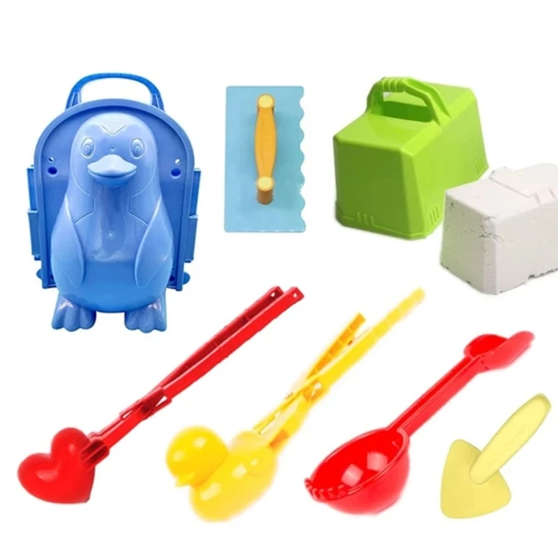 8pcs Winter Snow Toy Kit Plastic Snowball Maker Clip Outdoor Sand Snow Ball Mold