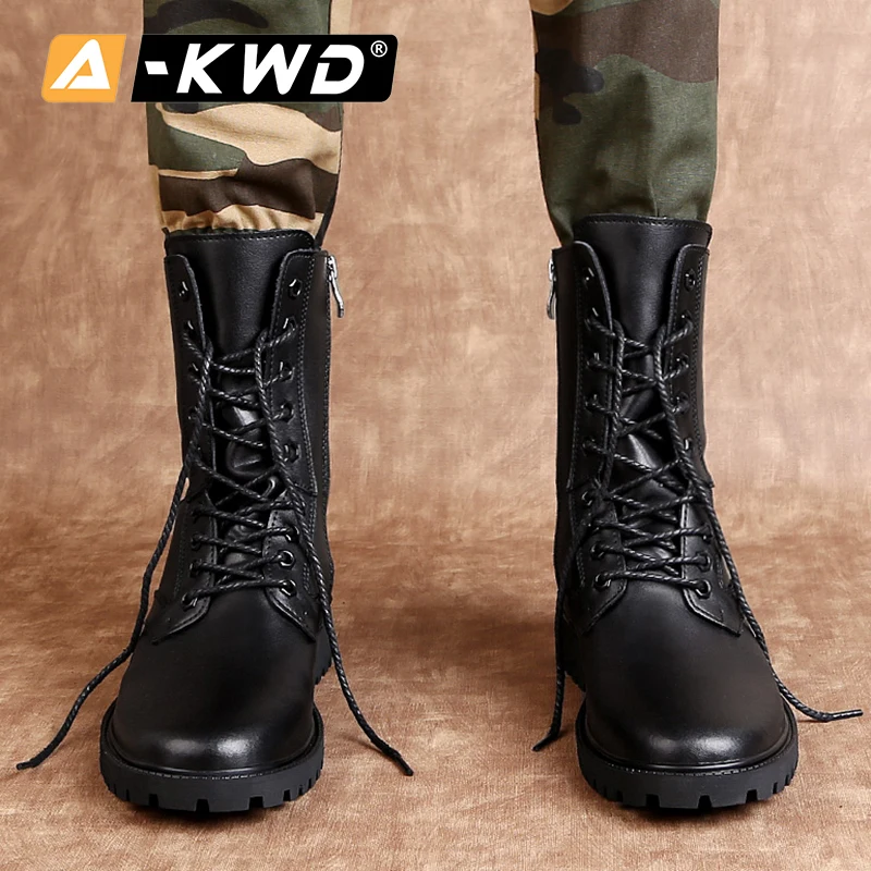 Модные зимние мужские ботинки с мехом рабочие боковой молнией Размеры 35 52