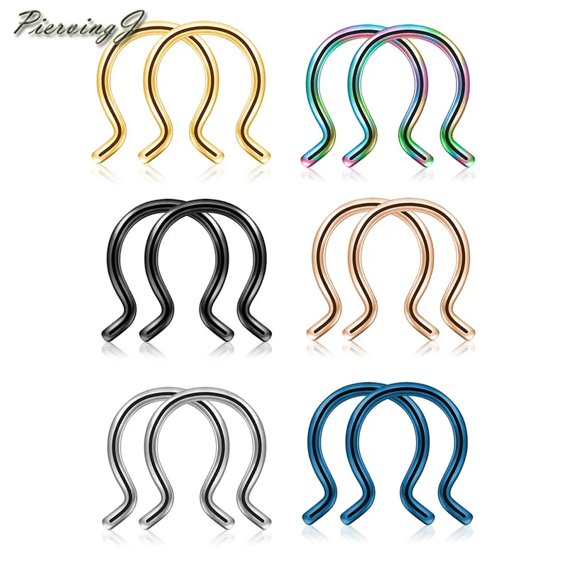 12 шт. кольцо для носа из нержавеющей стали 16 г|Украшения тела| |