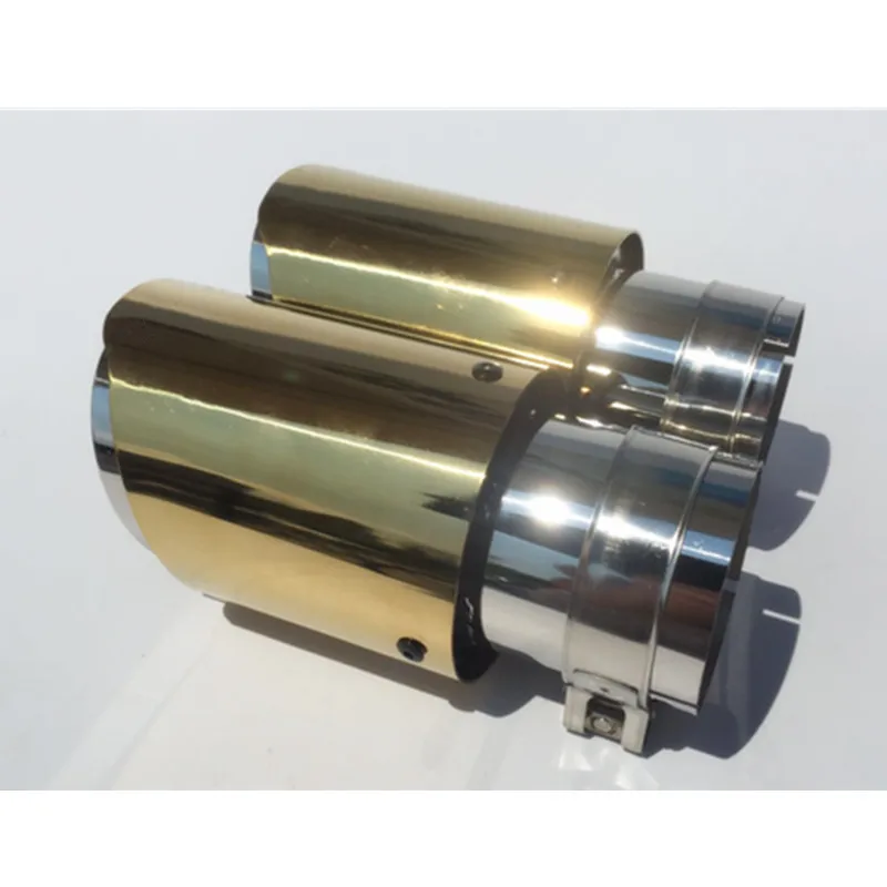 Новая модель глянцевых золотистых и серебристых выхлопных труб IN63mm OUT101mm из