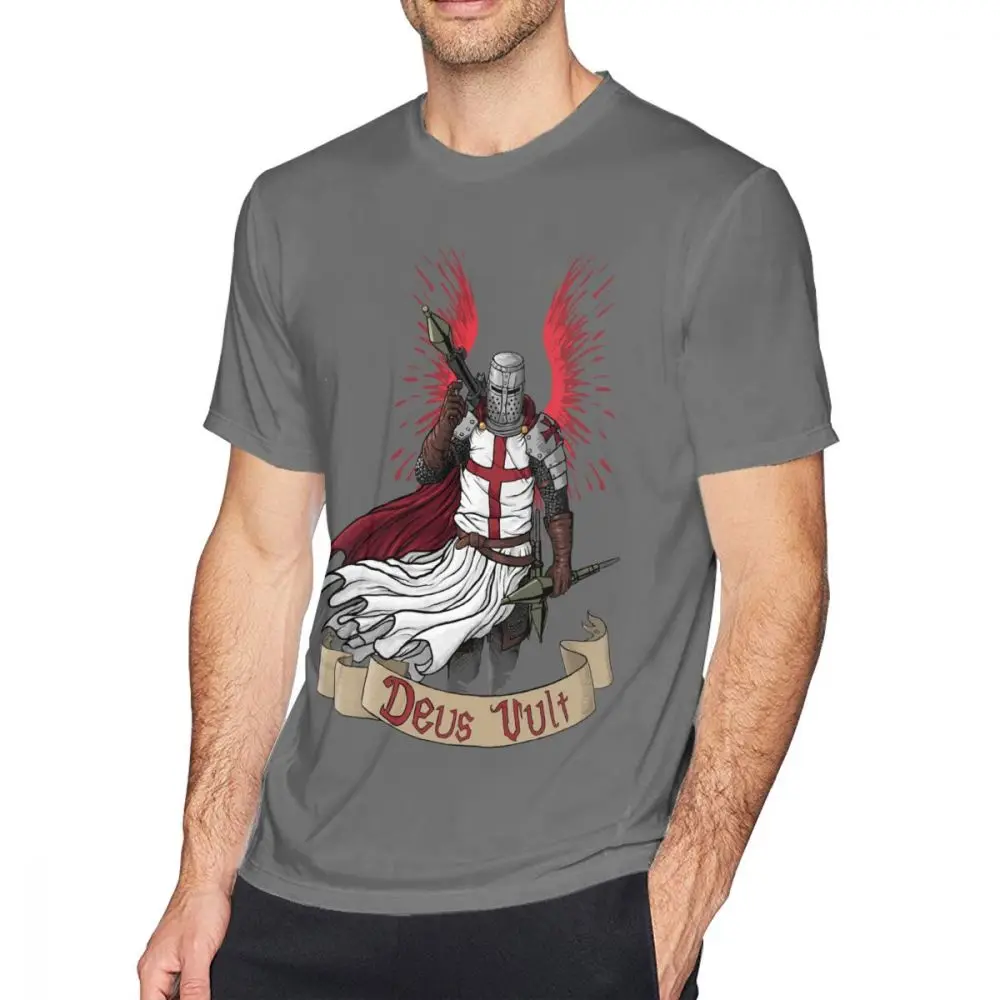 Hussar футболка Deus Vult Awesome 100% хлопковая Футболка с принтом уличная ХХХ Мужская