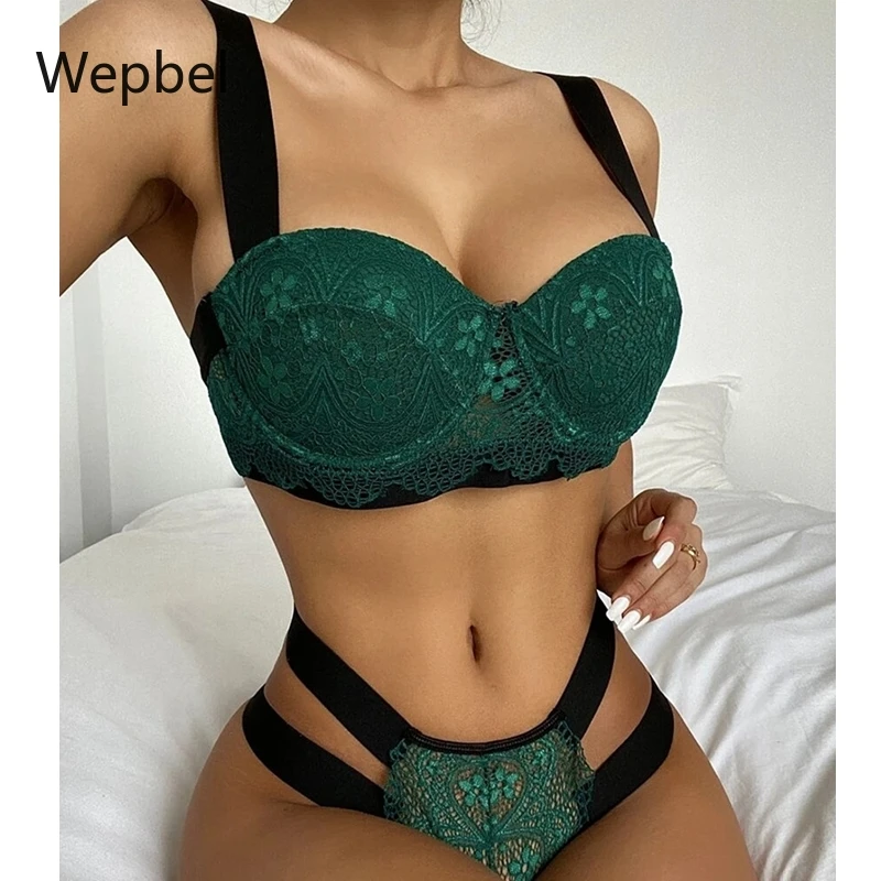 

Сексуальное женское нижнее белье Wepbel с вышивкой на бретельках, женское сексуальное нижнее белье, бюстгальтер с бантом, сексуальные трусики,...