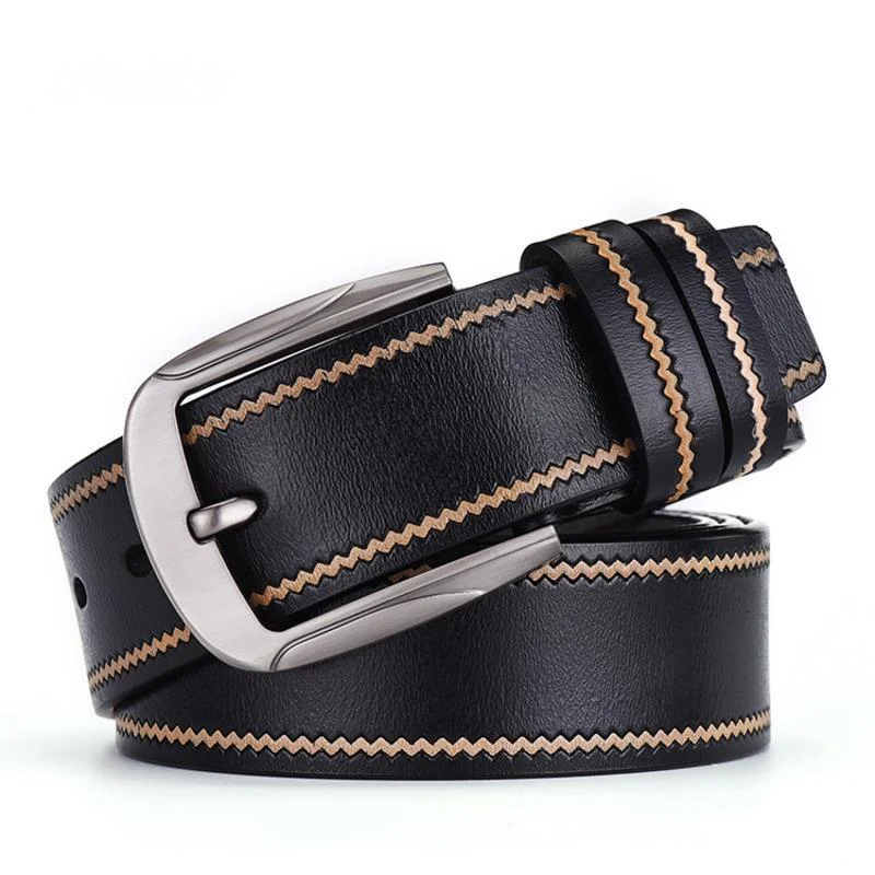 

Men's Belt Leather Belt Men Pin Buckle Cow Genuine Leather Belts For Men 125cm High Quality Mens Belt Cinturones Hombre