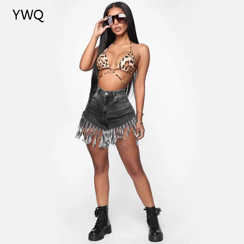 

Tassel Women Sexy Denim Shorts Vintage Summer High Waist Solid Color Shorts Fashion Mom Jeans High Streetwear Shorts