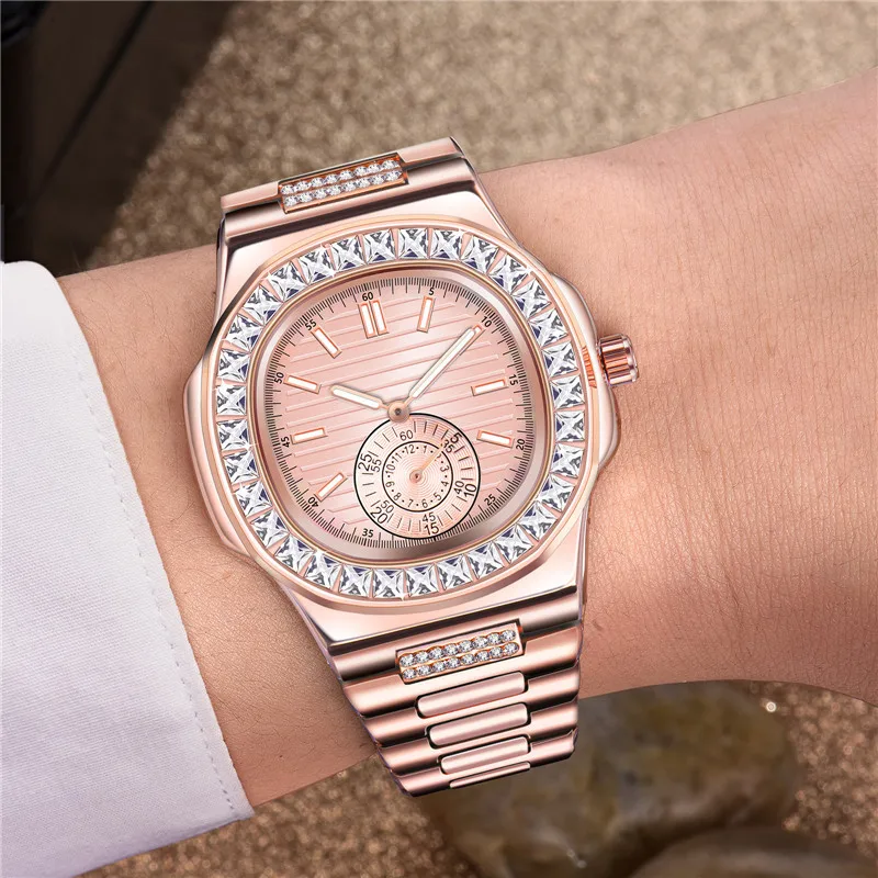 

Mens Fashion Alloy Band Brand Diamond Gifts Watches