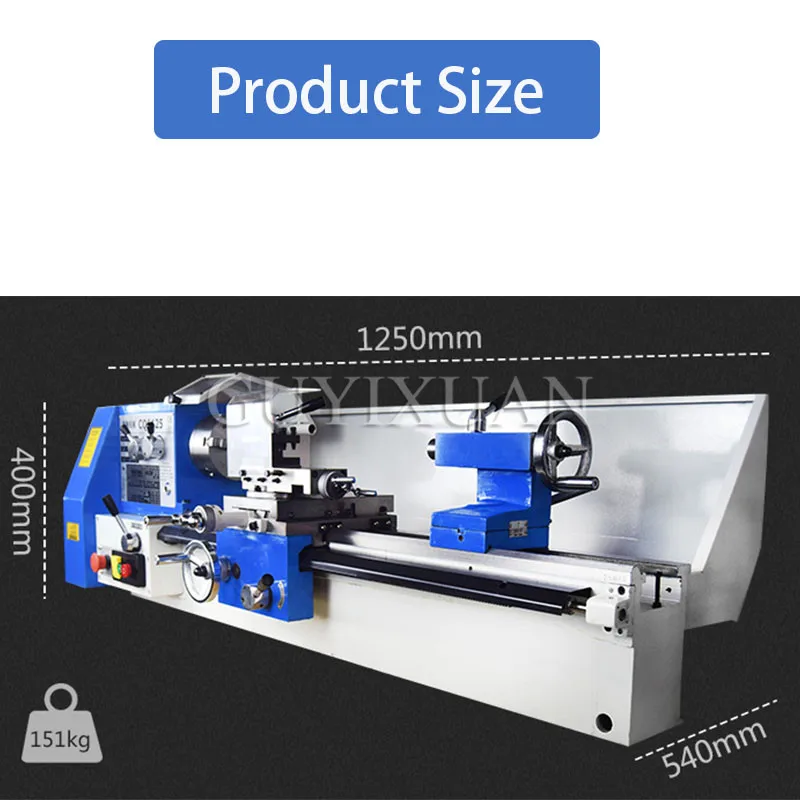 750 Вт Многофункциональный Высокоточный металлический токарный станок