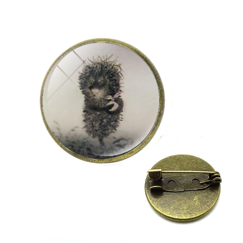 Милые животные Ежик женские броши на булавках Мужская стеклянная брошь модные