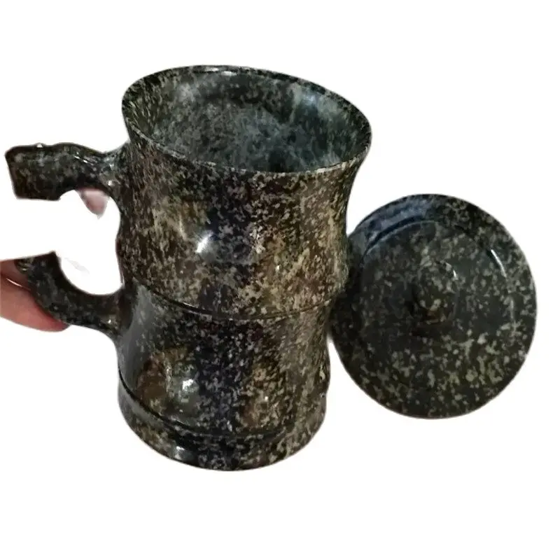 

Китайская ручная работа, гравировка по нефриту чайная чашка, здравоохранение, чашка, каменный большой емкости.