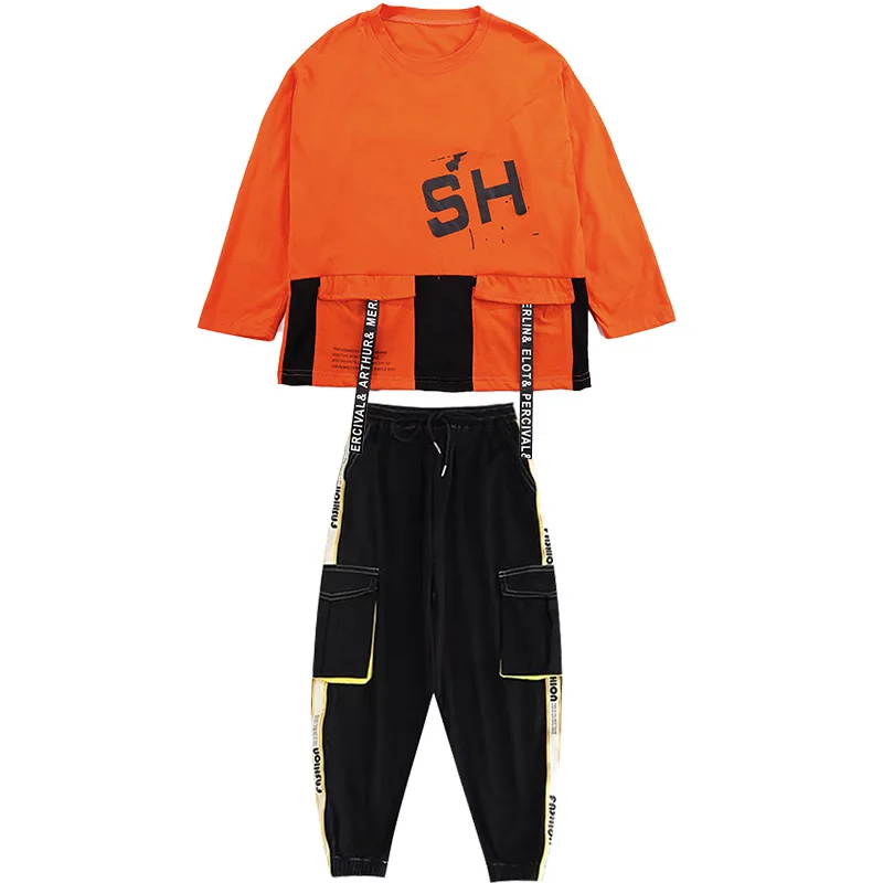 

Kid Cool Hip Hop Clothing Sweatshirt Oversized Shirt Top Streetwear Tactical Cargo Pants for Girls Boys Dance Costume Clothes