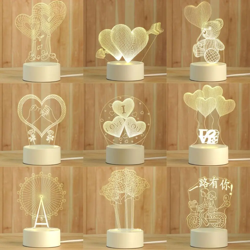 

Heart-shaped Balloon LED Night Light Desktop Nightlight Table Lamp Home Party Decor Valentines Gift Bedside Lamp Christmas Gift