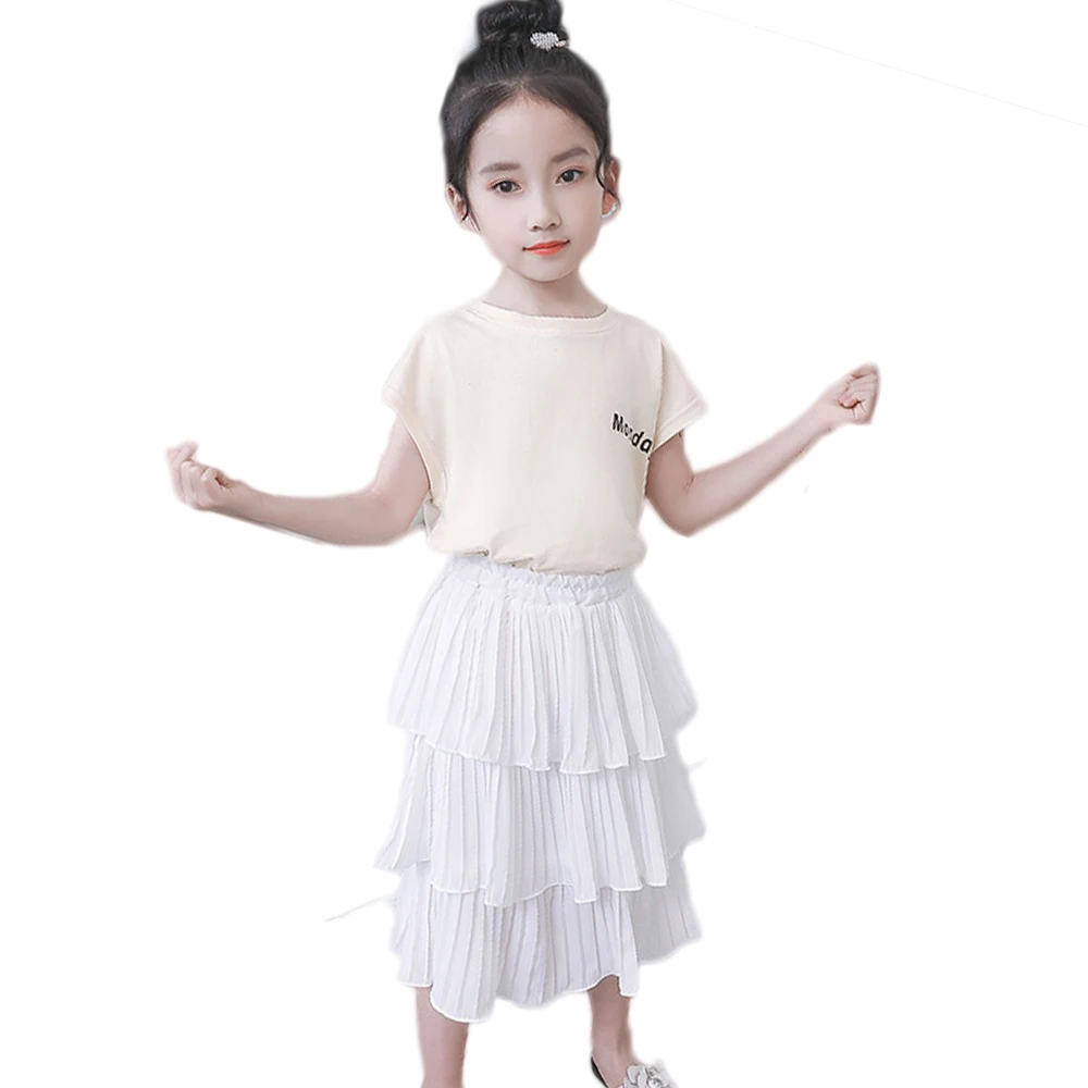 Комплект для девочек возрастом от 4 до 14 лет футболка больших + кружевная