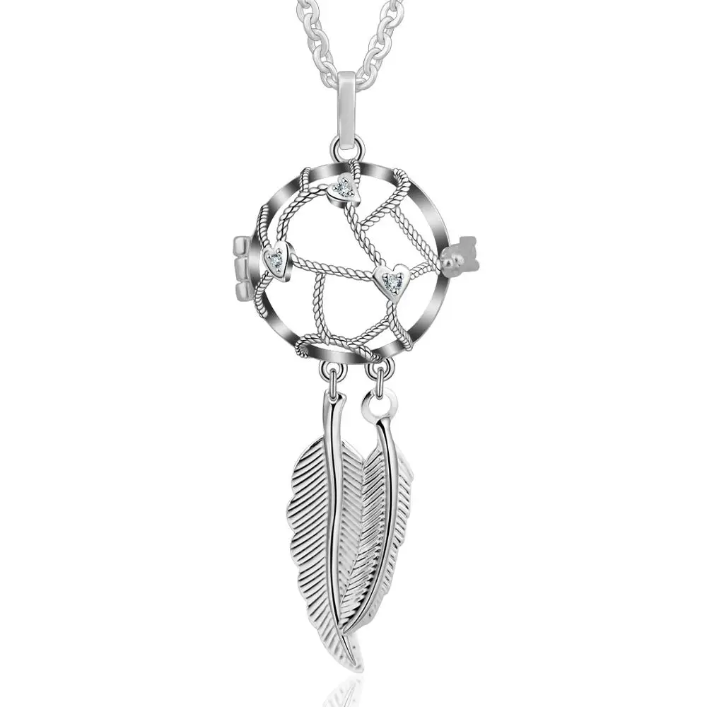 Eudora гармония Ловец снов медальон клетка кулон ожерелье Femme Collier Colgante Ангел звонящий Звук Шар Материнство ювелирные изделия K257 - Окраска металла: without ball