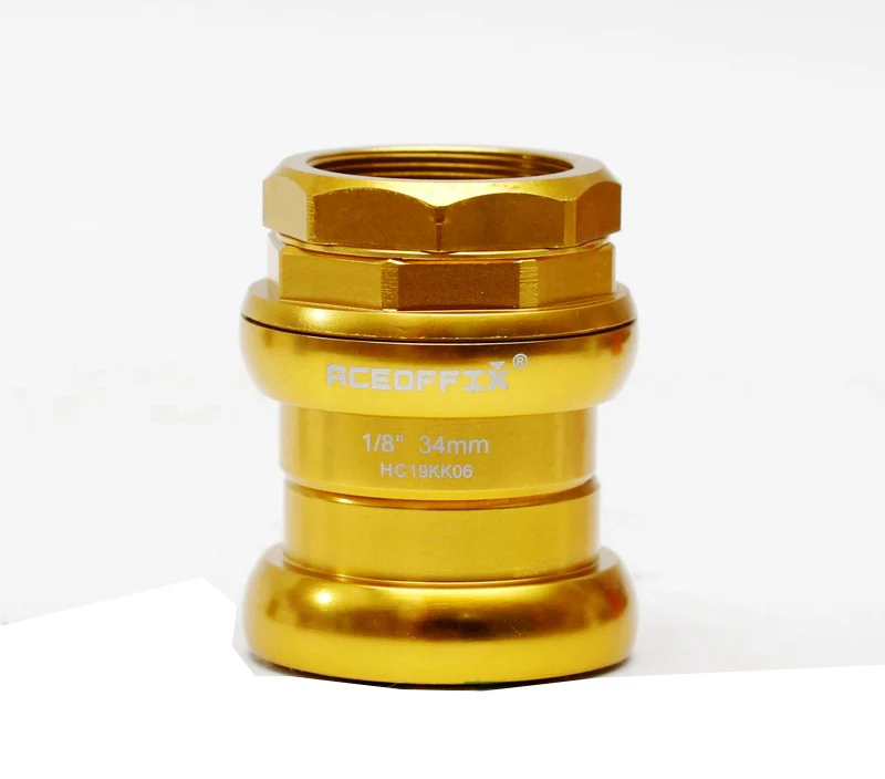gold 34 мм Ультралегкая Внешняя гарнитура 74g для складных велосипедов Brompton 1 1/"(28,6 мм), вилка, подшипники, гарнитура с резьбой - Цвет: gold