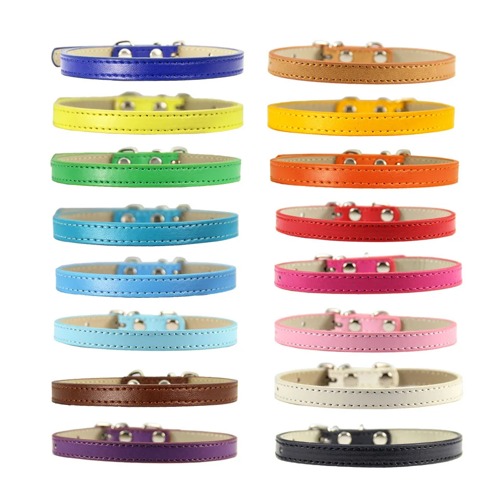 

Ошейник для домашних животных, кошек и собак с колокольчиком, Регулируемые мягкие кожаные ошейники для улицы, шейный ремешок для кошек и щен...