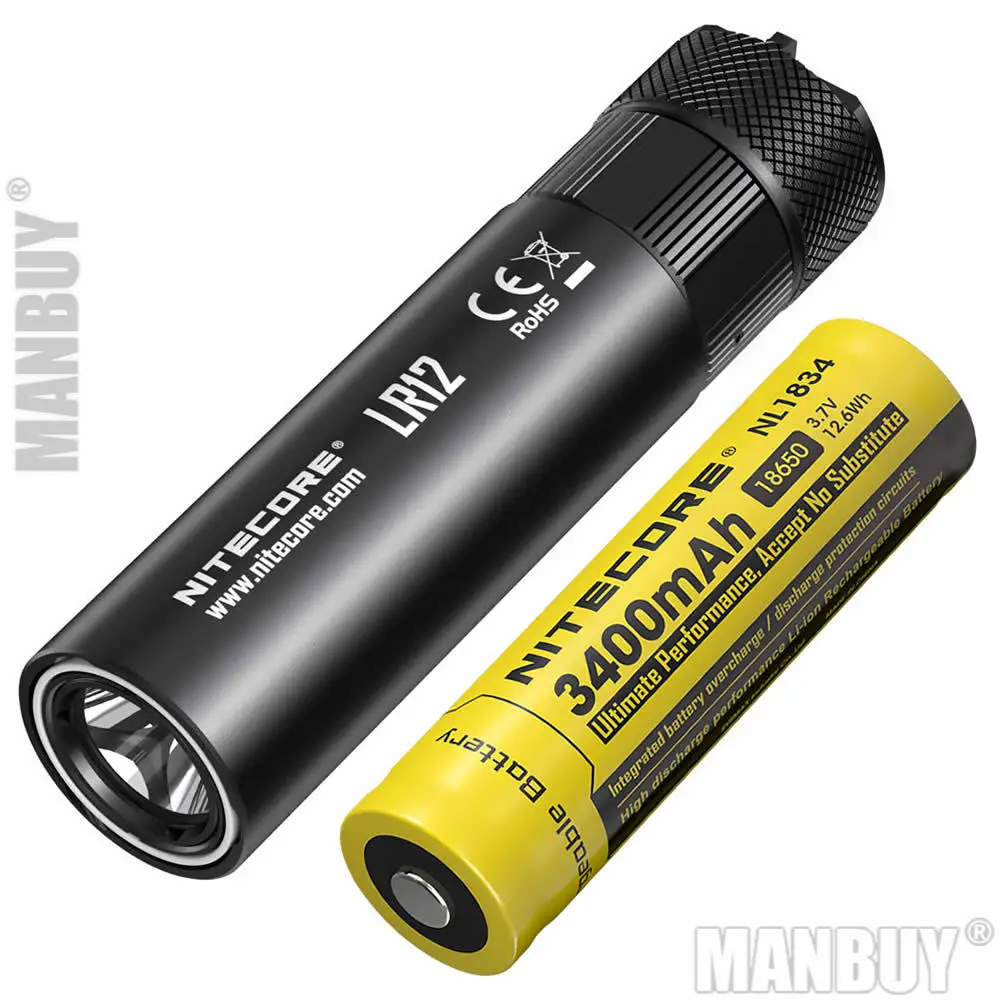 Перезаряжаемый аккумулятор NITECORE LR12 + 18650 выдвижной диффузор позволяет фонарику