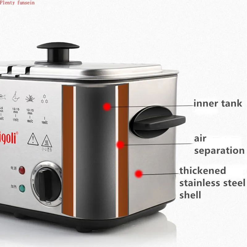 Электрическая Фритюрница из нержавеющей стали Бездымная многофункциональная