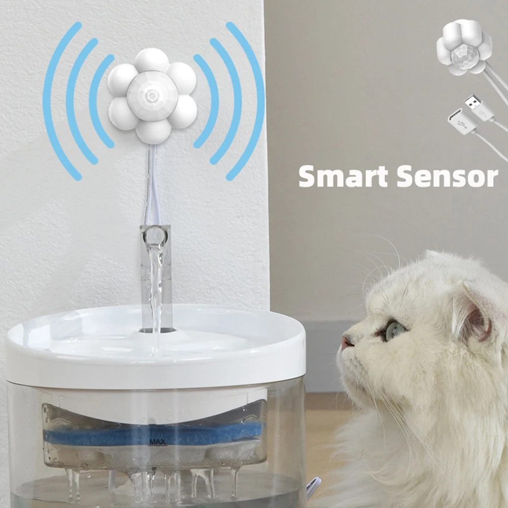 Smart Motion Sensor Cat Dog Water Fountain Dispenser Intelligent infrared Usb Universal pet Accessories Detector | Дом и сад