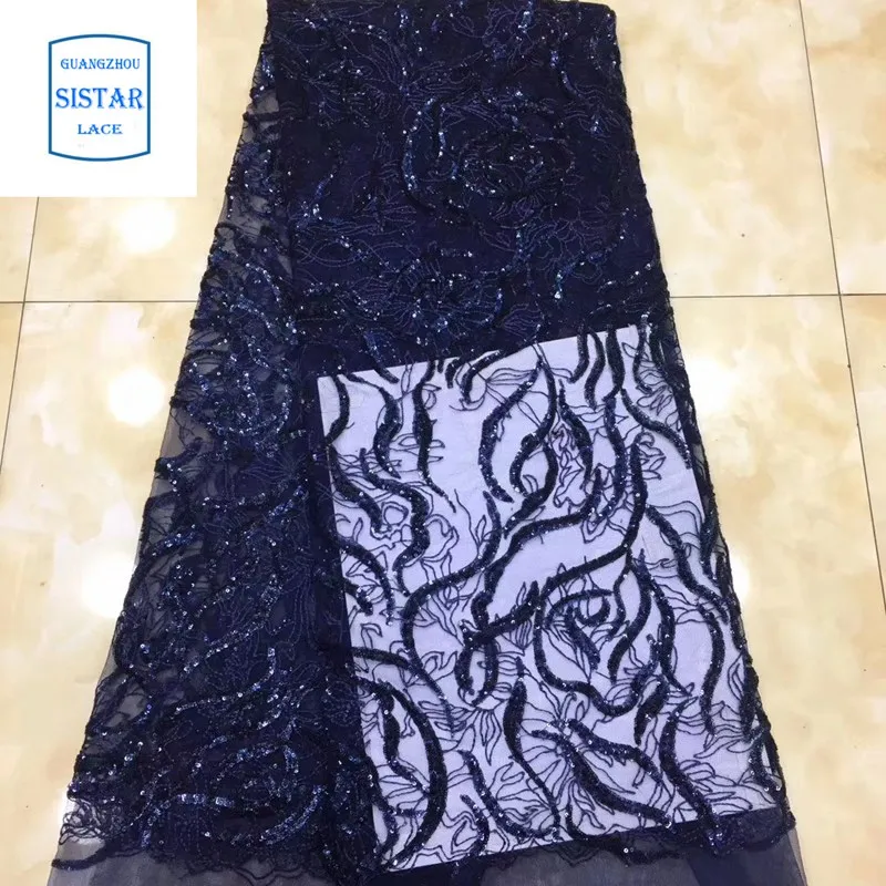 Нигерийская кружевная ткань с вышивкой из тюля и пайеток 2020 Высококачественная