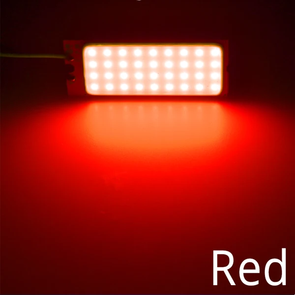 Белый красный T10 Cob 36Led Автомобильные светодиодные лампы W5w C5W C10w 194 панельные лампы для чтения Авто двери резервная лампа купольная гирлянда свет BA9S DC 12v - Испускаемый цвет: Красный