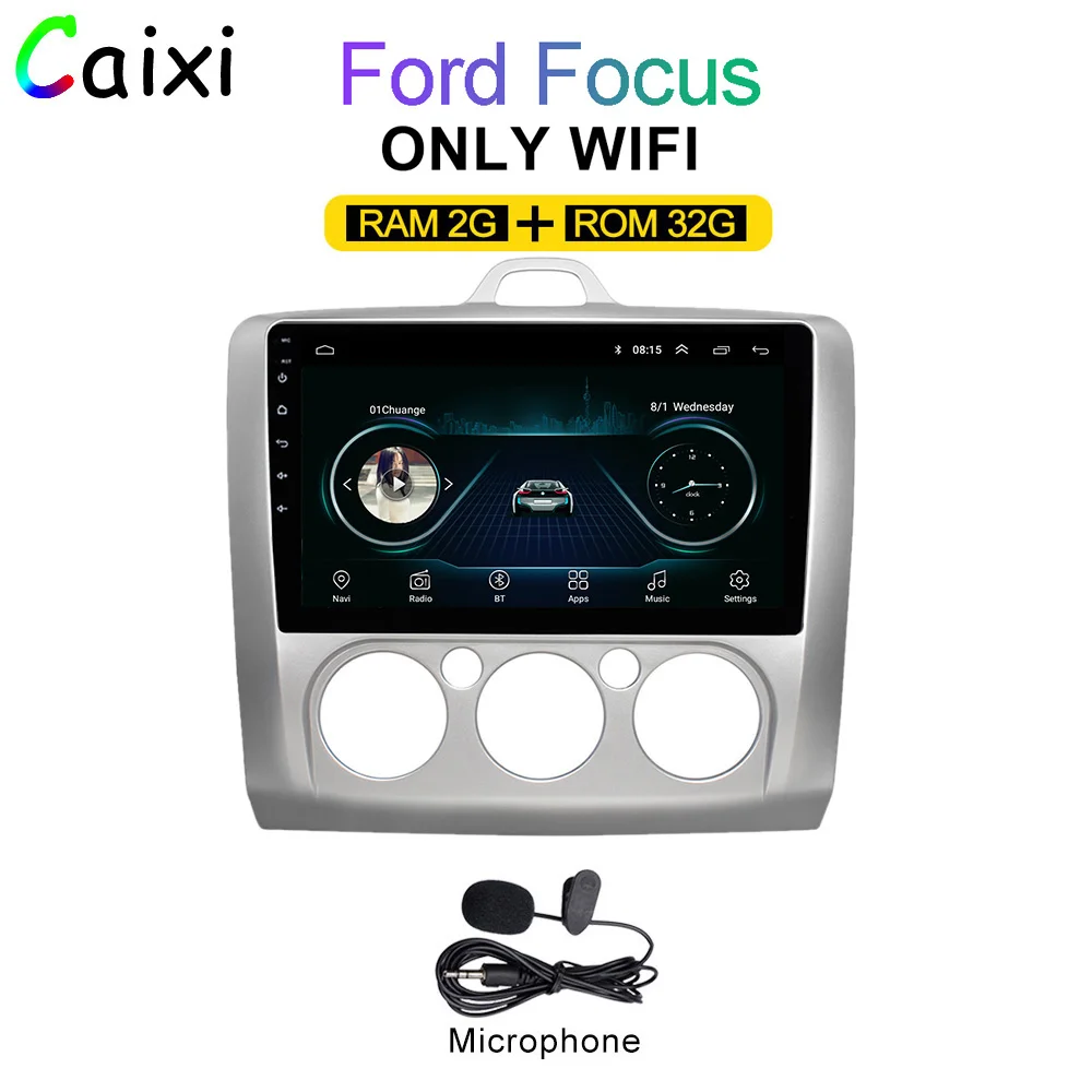 cx-fo-32G-MIC CAIXI автомобильный Android 8,1 мультимедийный плеер для Ford Focus Exi MT AT 2 2004 2005 2006 2007 2008-2011 Автомобильный Радио gps навигация - Цвет: cx-fo-32G-MIC