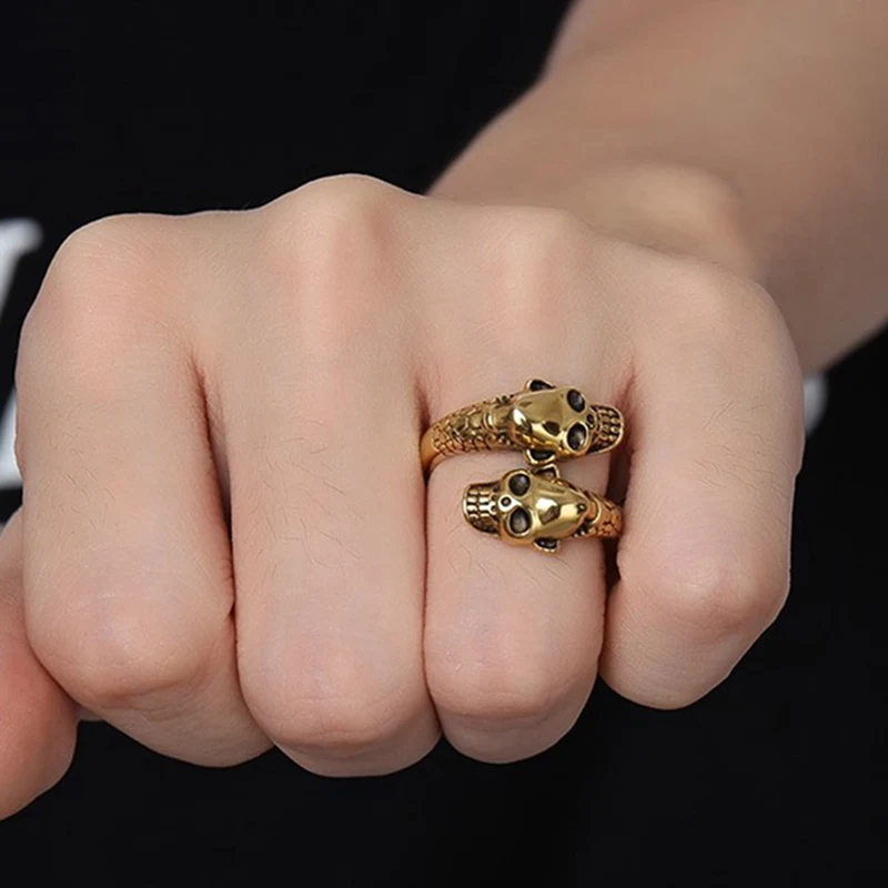 1 шт. кольцо в стиле панк с черепом для мужчин и женщин золотое серебряное рок на