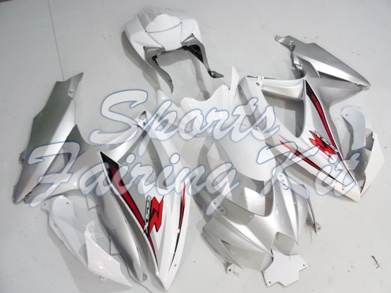 Корпус для GSXR750 2008 - 2010 K8 Белый Серебряный Пластиковый обтекатель GSXR600 Пластиковые