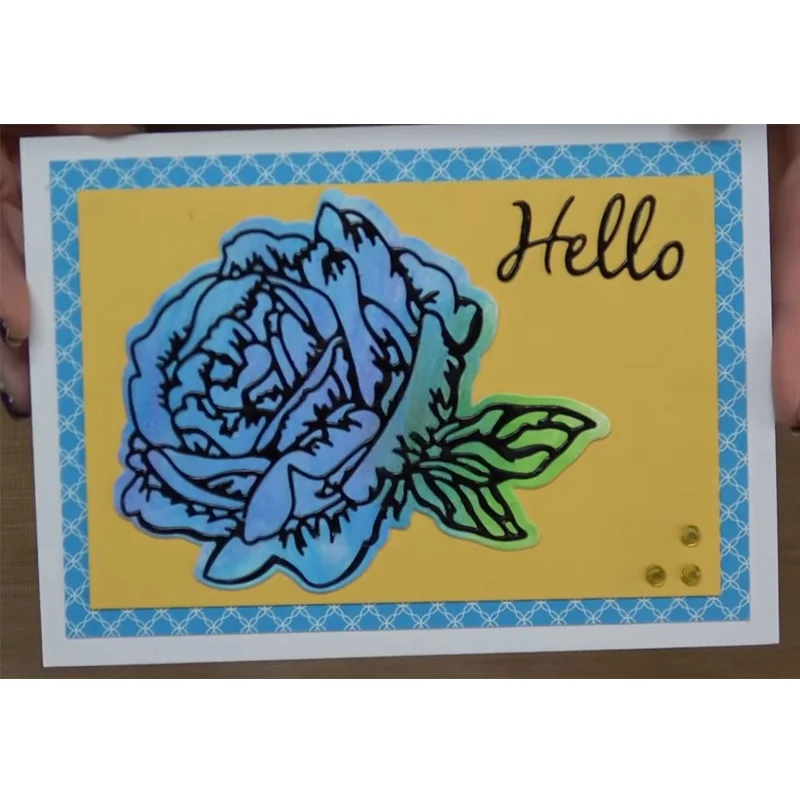 Hello красивые розовые металлические резные штампы Цветочная Роза для