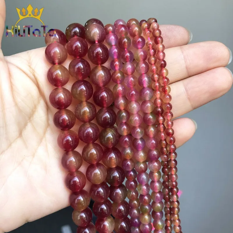 Натуральный камень бисер розового и зеленого цветов вишня кварцевые бусины