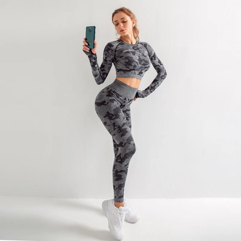 Комплект для йоги Женская бесшовная одежда фитнеса бюстгальтер спортивные топы