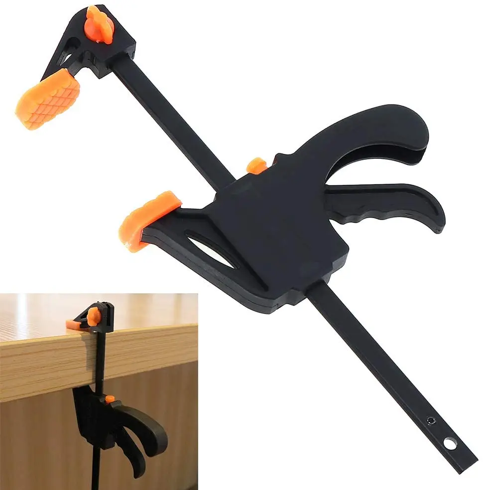 

Gadget Tool DIY Adjustable Hand Woodworking Spreader 4 Inch Clip Kit Quick Ratchet Release F Clamp Speed Squeeze Work Bar Clamp
