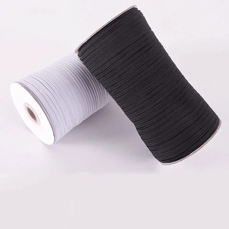 3/5/6 мм маска веревка Эластичная лента оптом черный белый цвет без каблука