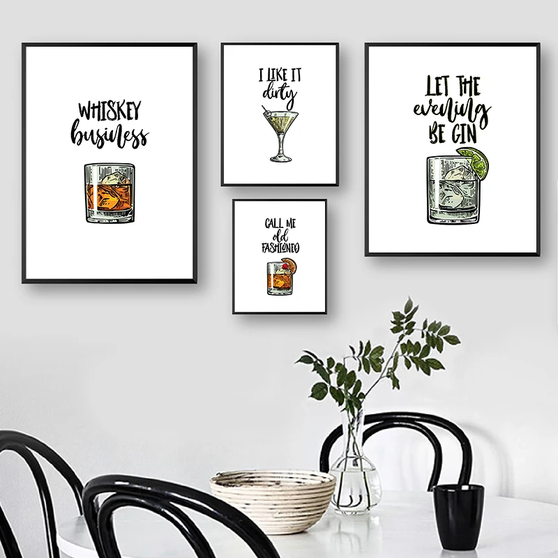 Коктейльные классические плакаты и принты вечерние бара паба настенное