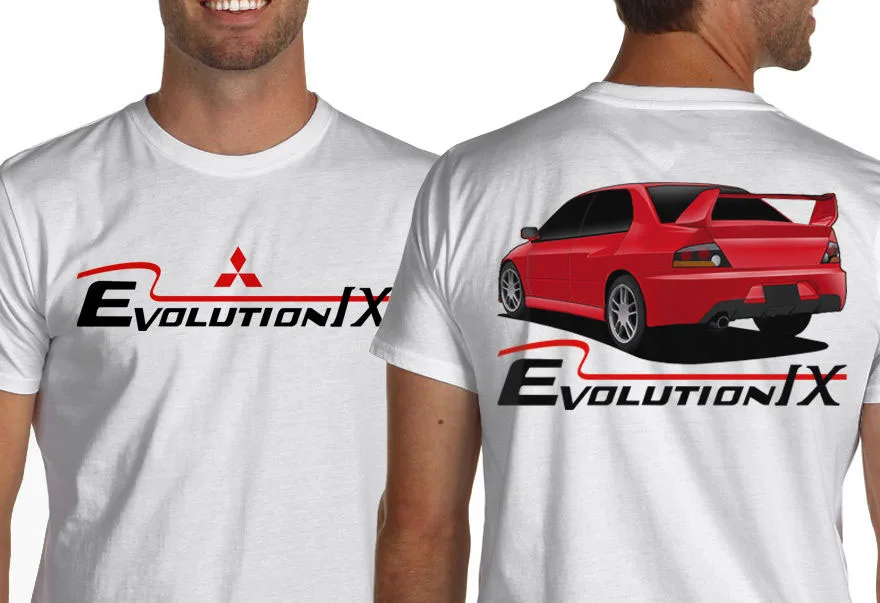 2019 новые 3D мужские Забавные футболки с коротким рукавом Lancer Evolution Ix белая или