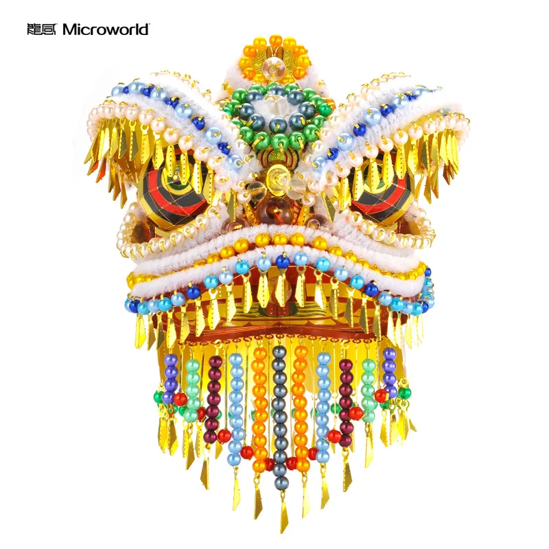 Microworld 3D металлическая нано головоломка Китайская традиционная Танцующая льва