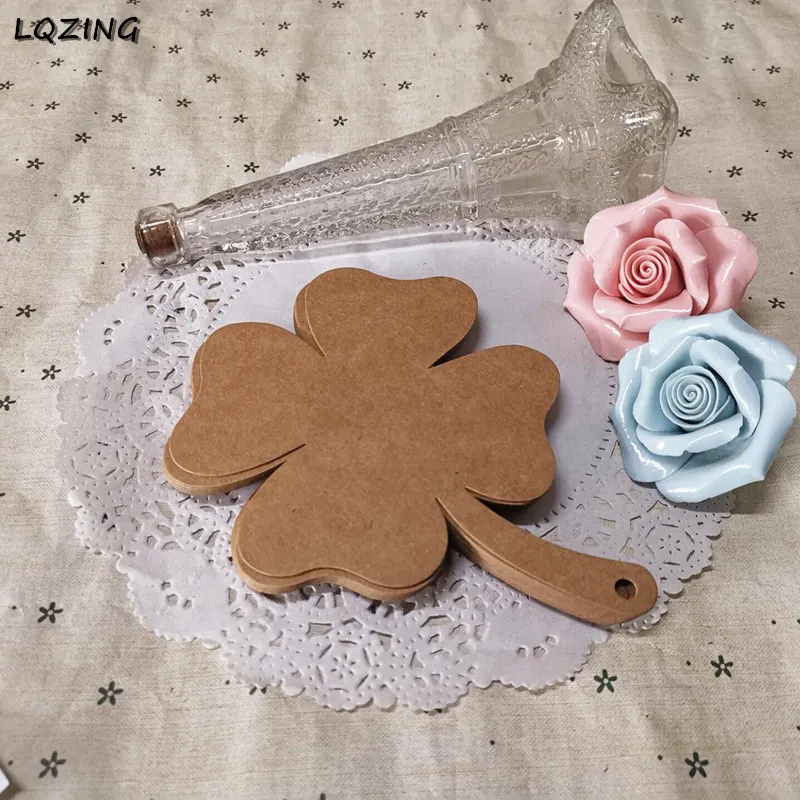 Новый стиль четыре листа клевера форма пустая закладка цена подвесные бирки