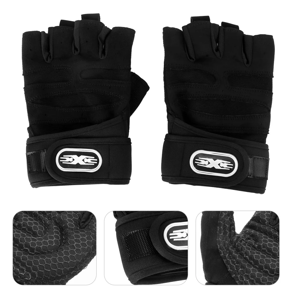 

1 Pair Sports Half-finger Men Outdoor Fitness for Riding Weightlifting (Random Color, Size)