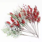 Рождественские украшения, красные фрукты, искусственные цветы, ветки сосны, Ягодный искусственный