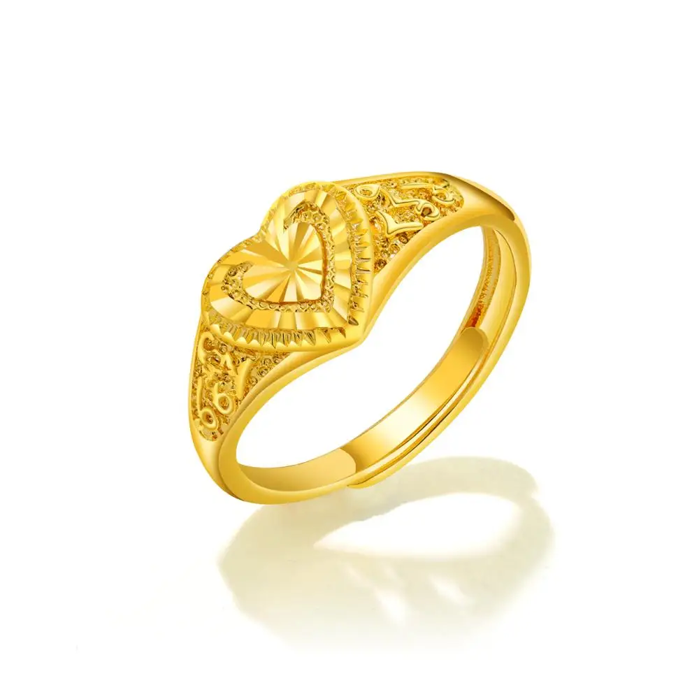 Модное роскошное Золотое кольцо в форме сердца для женщин высококачественное