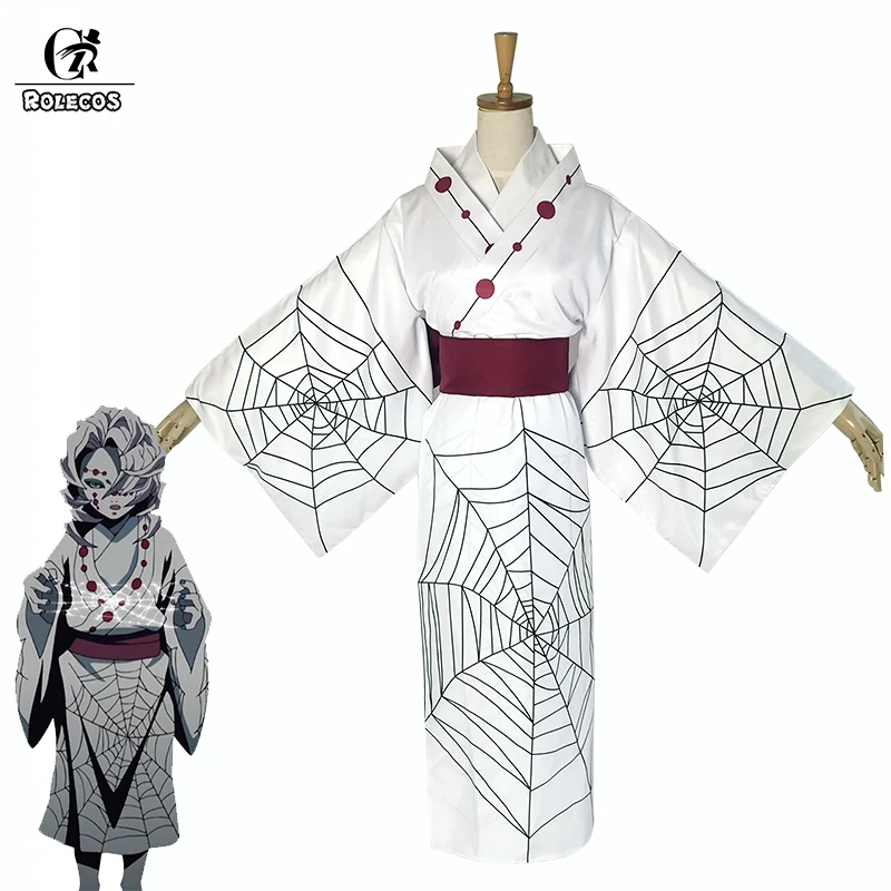 

ROLECOS Anime Demon Slayer Ayaki Rui Cosplay Costume Kimono Kimetsu no Yaiba Cosplay Kimono Halloween Party Men Women Costume
