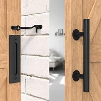 2 pack heavy duty 12 pull and flush barn door handle set square handle of stainless steel surface treatment square