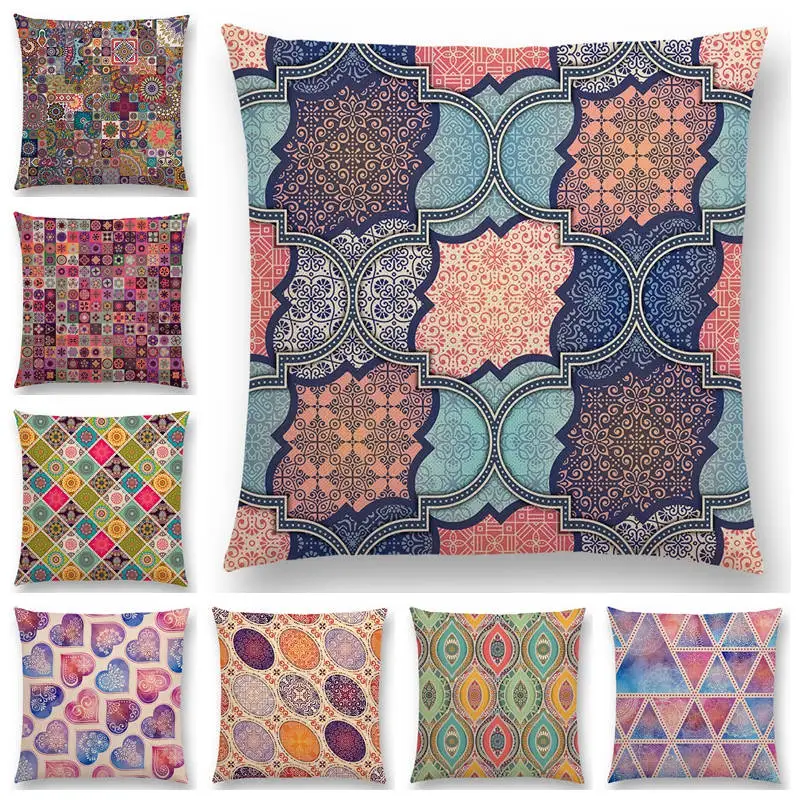 Новый декоративный чехол для диванной подушки в стиле бохо с рисунком