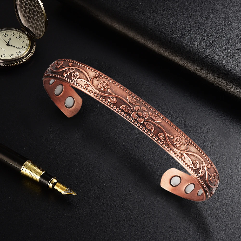 Ювелирные изделия Wollet магнитная терапия браслет из чистой меди для женщин