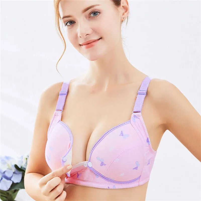 Хлопковый бюстгальтер для грудного вскармливания с застежкой спереди