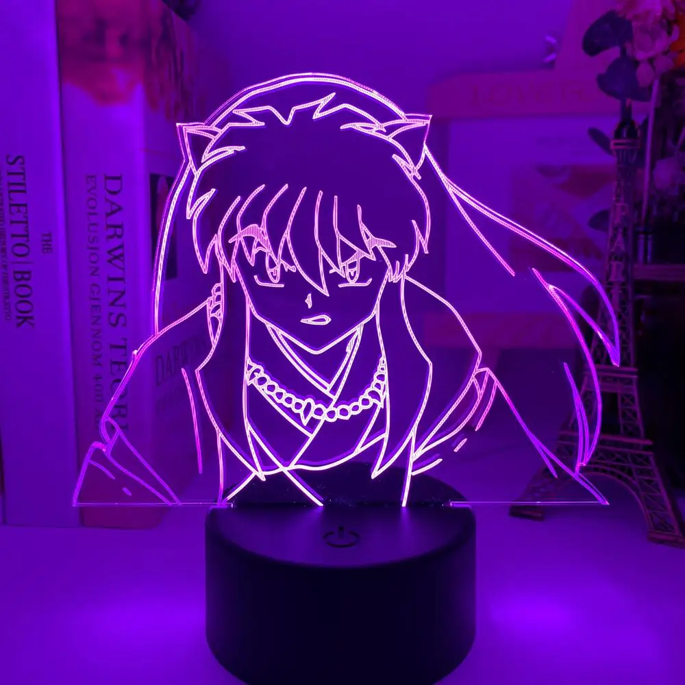 

3D Manga Inuyasha Figure Led NightLight Lamp for Kids Bedroom Decoration Nightlight Color Changing Usb Table Lamp Gift for Child