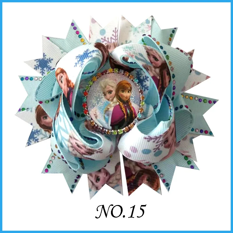 100 Принцесса 4," бант для волос замороженная Анна, Эльза, Олаф Русалка Рапунцель Белоснежка Микки клип