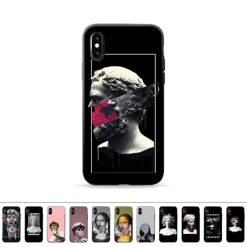 

David Medusa Mona Lisa Art Phone Case for iPhone 11 12 pro mini XS max 6s 6 7 8 plus XR X Silicone Soft TPU Funda Cover shell